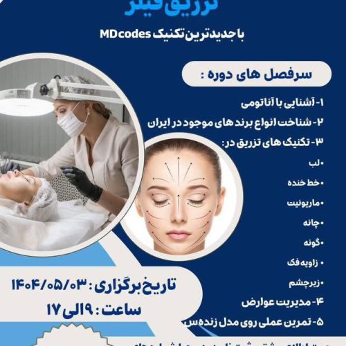 ورکشاپ حضوری تئوری و عملی تزریق فیلر با جدیدترین تکنیک MD codes