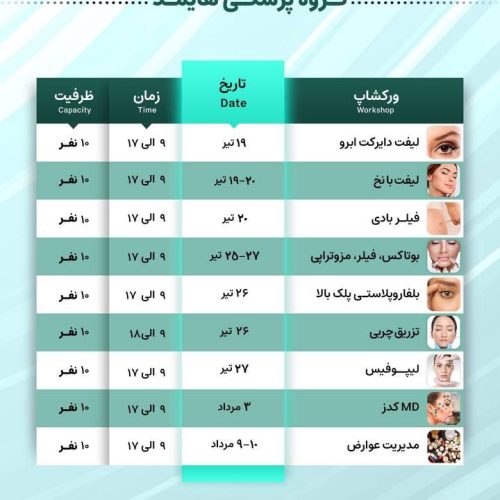 لیست ورکشاپ هاى “تیر” ماه هایمدیسین
